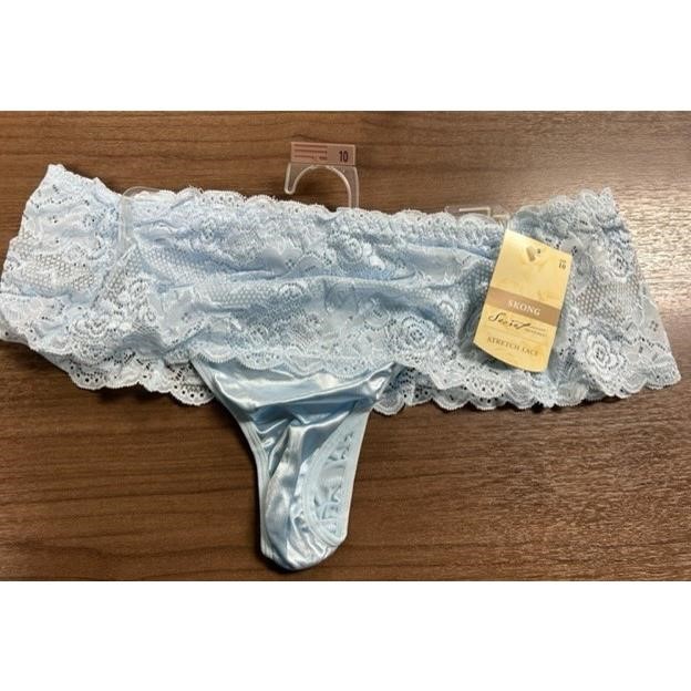45926 - Light Blue Stretch Lace Thong Underwear USA