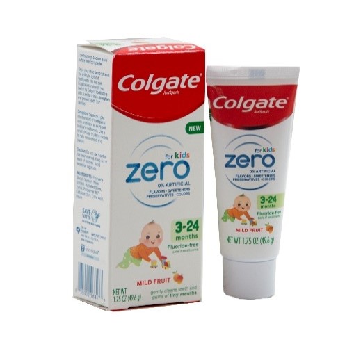 46390 - Colgate Zero Baby & Toddler Training Toothpaste Fluoride Free & SLS Free 1.75 Oz / Colgate Renewal Toothpaste Fresh Mint Gel Sensitivity Repair 3oz USA